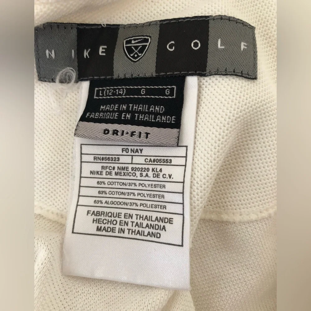 Nike White Polo Shirt Classic Design Kids 12-14